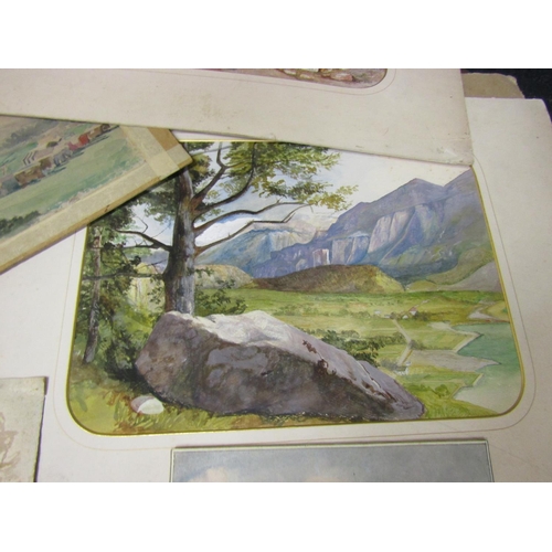 451 - Collection of Various Watercolours Unframed Quantity As Photographed