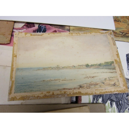 453 - Quantity of Various Watercolours and Drawings Including Military Scene Quantity As Photographed