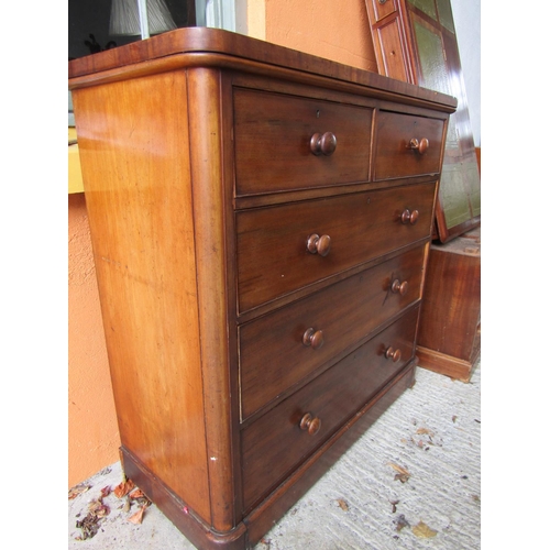 52 - Victorian Mahogany Chest of Drawers Approximately 46 Inches Wide x 48 Inches High