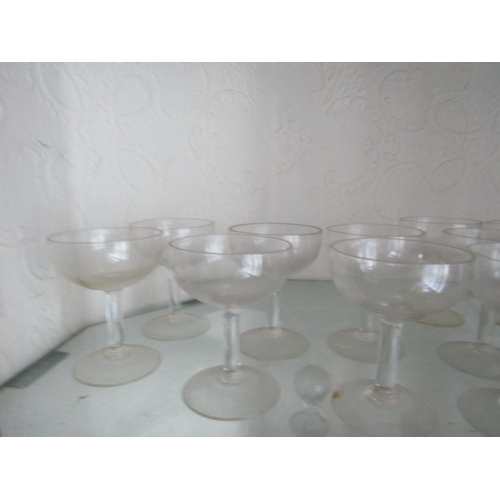 62 - Shelf of Various Champagne Coupes Quantity As Photographed