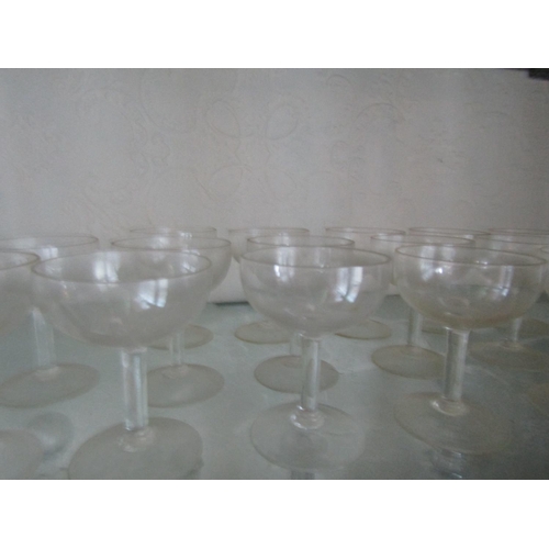 62 - Shelf of Various Champagne Coupes Quantity As Photographed