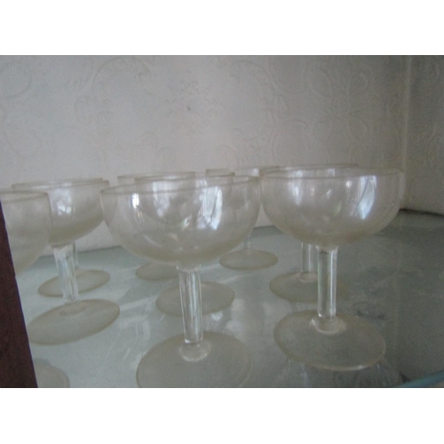 62 - Shelf of Various Champagne Coupes Quantity As Photographed