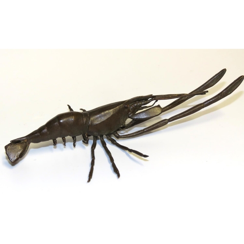 Japanese Bronze Figure of Shellfish Articulated Form Attractively Detailed Approximately 9cm Wide