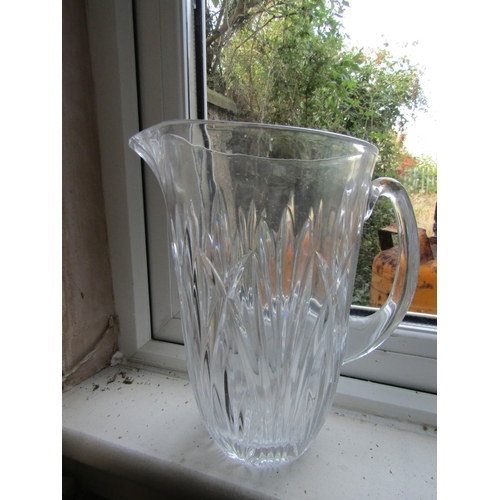 68 - Two Irish Cut Crystal Lemonade Jugs Each Tallest Approximately 11 Inches High