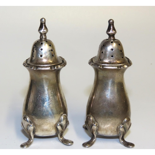 689 - Pair of Silver Salt and Peppers Shaped Form