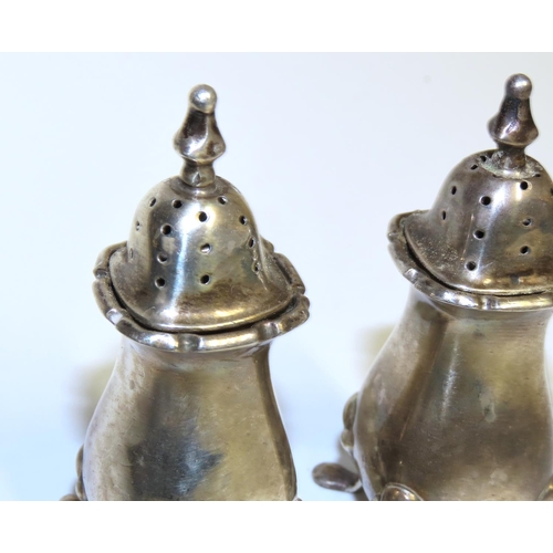 689 - Pair of Silver Salt and Peppers Shaped Form