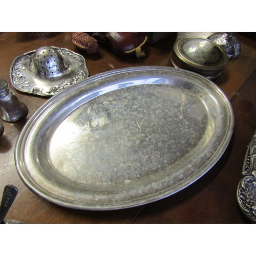 694 - Silver Over Form Table Dish Approximately 8 Inches Wide