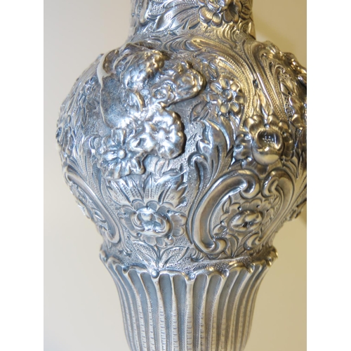 696 - Silver Sugar Sifter with Dolphin Motif Finial Decoration Pedestal Form Insist Decoration Throughout ... 