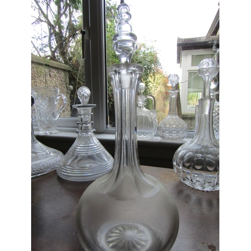 70 - Three Irish Cut Crystal Decanters Tallest Approximately 12 Inches High