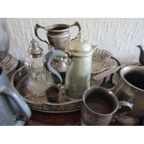 71 - Collection of Various Antique Silver Plate Including Samovar etc Quantity As Photographed