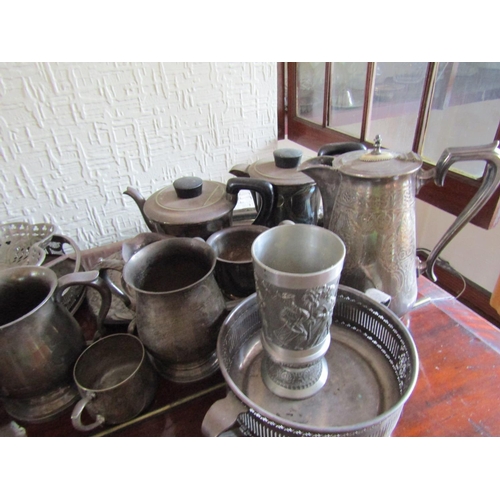 71 - Collection of Various Antique Silver Plate Including Samovar etc Quantity As Photographed