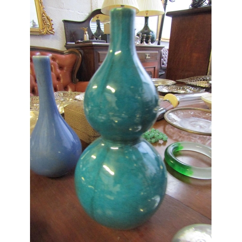 714 - Chinese Turquoise Fine Porcelain Double Gourd Vase Approximately 8 Inches High