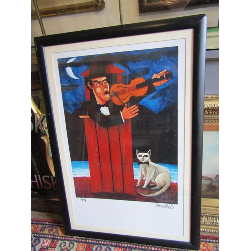 718 - Graham Knuttel Signed Fine Art Lithograph Mr Punch Numbered by the Artist Approximately 32 Inches Hi... 