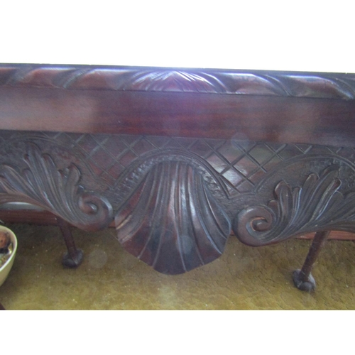 72 - Irish Chippendale Mahogany Hall Table Shell Carved Frieze Approximately 40 Inches Wide x 31 Inches H... 