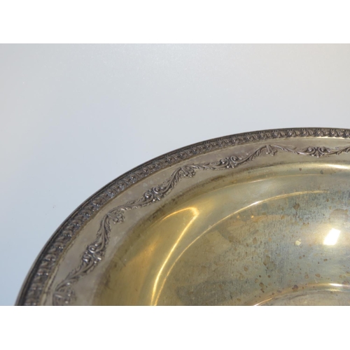 728 - Large Silver Table Dish Bossed Edge Decoration Restrained Form Approximately 9 Inches Diameter