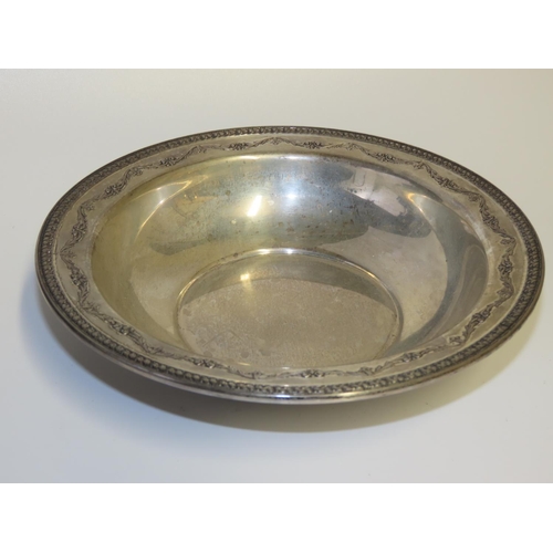 728 - Large Silver Table Dish Bossed Edge Decoration Restrained Form Approximately 9 Inches Diameter