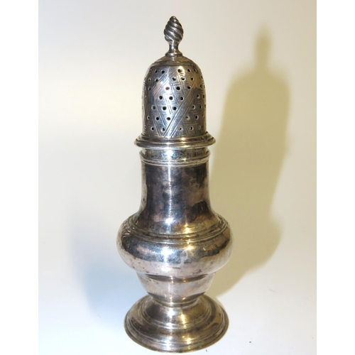 731 - Silver Sugar Sifter Turned Pedestal Form