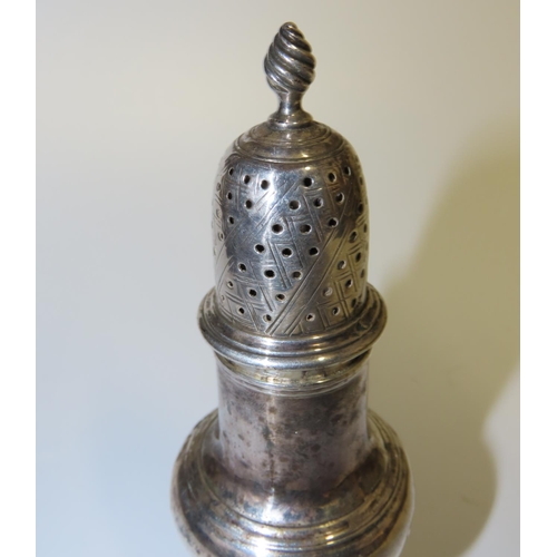 731 - Silver Sugar Sifter Turned Pedestal Form