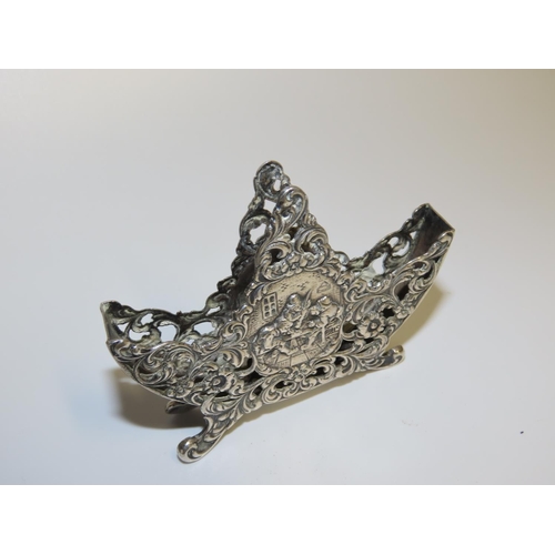 734 - Silver Letter Holder Decorated with Tavern Scene Rococo Motifs Form