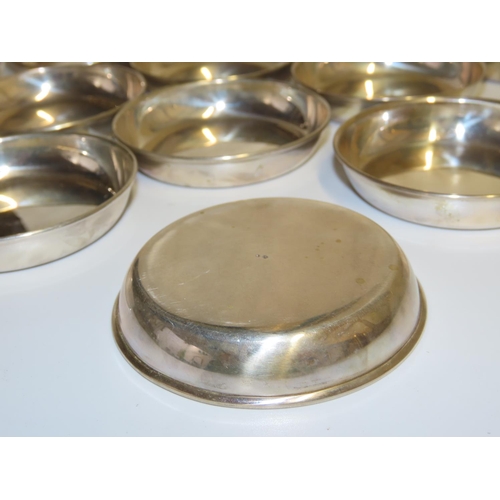 737 - Set of Twelve Silver Sweetmeat Dishes Restrained Circular Form