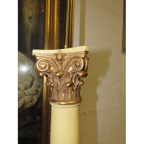 746 - Large Ormolu Mounted Enamel Decorated Table Lamp Approximately 24 Inches High