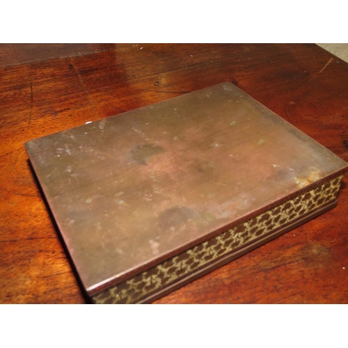 747 - Persian Copper and Enamel Decorated Table Box Hinged Cover Presently Used as Humidor