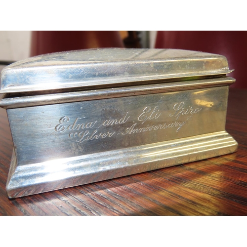 756 - Silver Cigarette Box Hinged Cover Square Form