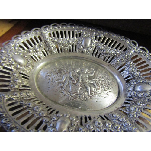 761 - Pair of Silver Table Dishes Cherub Motif Decoration to Both Attractively Detailed