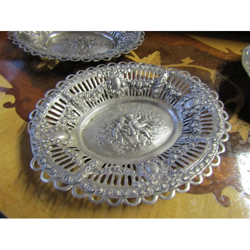 761 - Pair of Silver Table Dishes Cherub Motif Decoration to Both Attractively Detailed