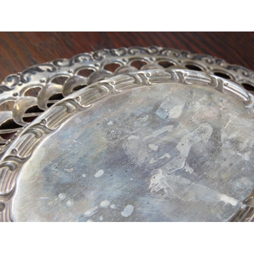 769 - Silver Bread Basket Shaped Form Open Fret Decoration Attractively Detailed