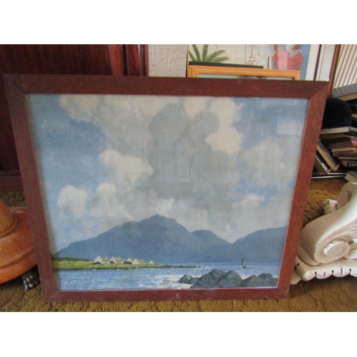 77 - Paul Henry Print West of Ireland Scene Mountains and Clouds Approximately 18 Inches High x 20 Inches... 