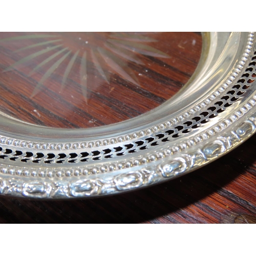 770 - Pair of Silver Mounted Nut Dishes Sunburst Engraved Decoration to Centres