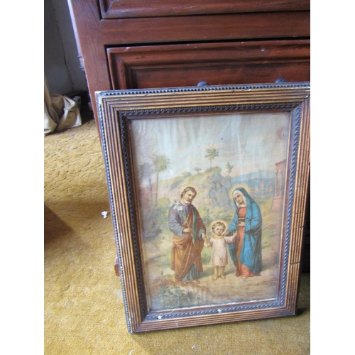 78 - Three Framed Prints Including Regency Carved Mahogany Frame Largest Approximately 16 Inches High x 2... 