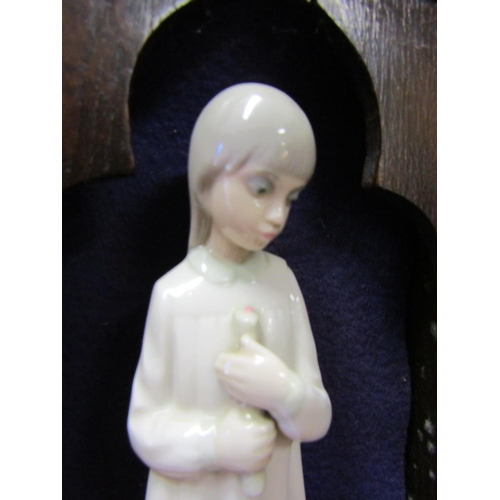 8 - Continental Porcelain Figure of Girl in Wall Mounted Stand