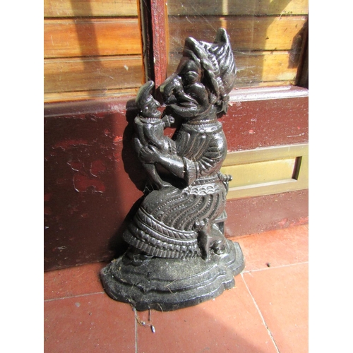 83 - Antique Cast Iron Doorstop Punch and Judy Approximately 10 Inches High