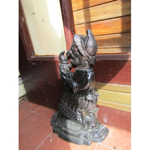 83 - Antique Cast Iron Doorstop Punch and Judy Approximately 10 Inches High