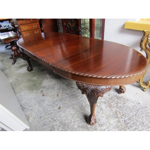 9 - Victorian Mahogany Chippendale Dining Room Table with Two Extra Leaves and Winder Extending to Appro... 