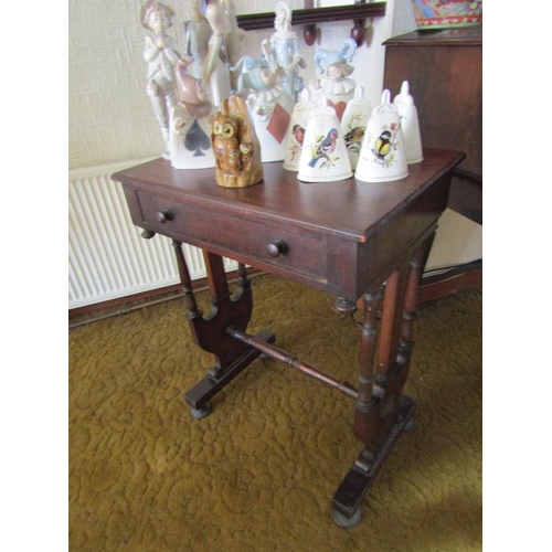 96 - William IV Mahogany Single Drawer Side Table Well Carved End Supports Approximately 18 Inches Wide x... 