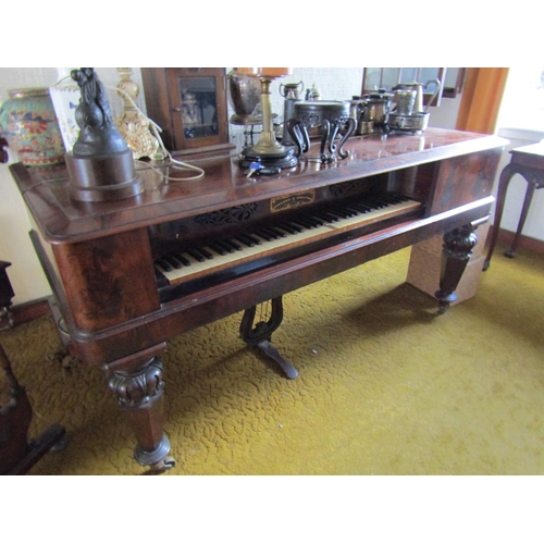 97 - Collard and Collard Piano Figured Mahogany Case Well Carved Supports Approximately 5ft 5 Inches Wide... 