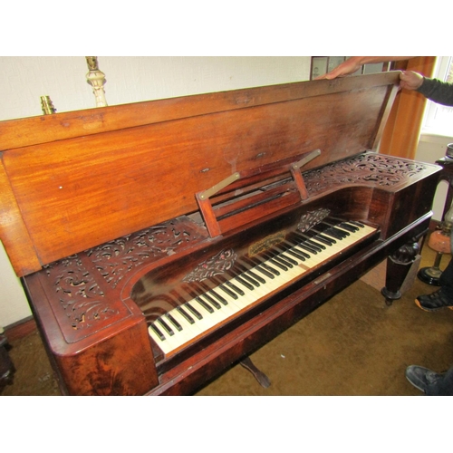 97 - Collard and Collard Piano Figured Mahogany Case Well Carved Supports Approximately 5ft 5 Inches Wide... 