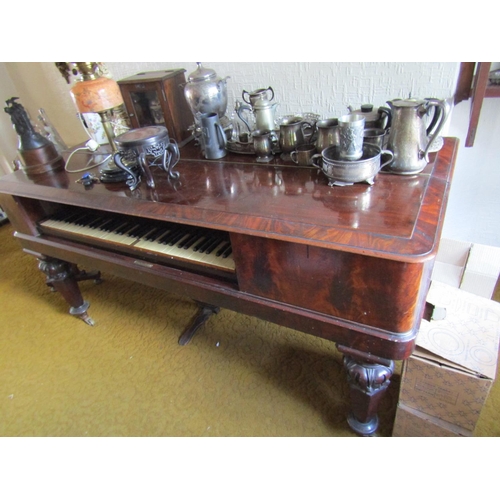 97 - Collard and Collard Piano Figured Mahogany Case Well Carved Supports Approximately 5ft 5 Inches Wide... 