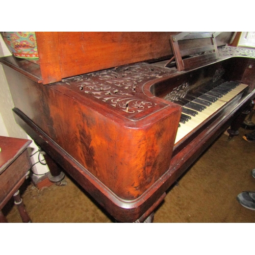 97 - Collard and Collard Piano Figured Mahogany Case Well Carved Supports Approximately 5ft 5 Inches Wide... 