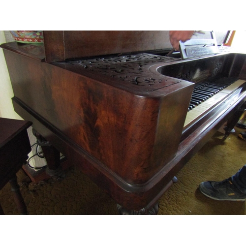 97 - Collard and Collard Piano Figured Mahogany Case Well Carved Supports Approximately 5ft 5 Inches Wide... 