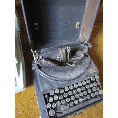 98 - Two Old Typewriters Including One by Hermes with Travel Carry Case Working Order