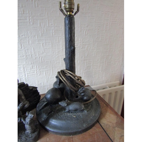 99 - Various Bronzed Items Including Sculpture of Curragh with Fishermen Quantity As Photographed