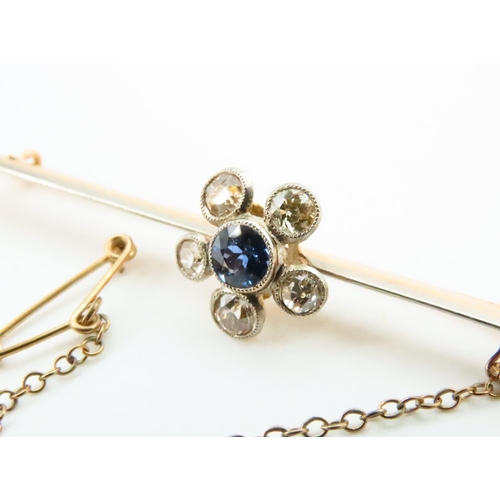 100 - Mid Twentieth Century 9 Carat Gold Sapphire and Old Cut Diamond Brooch Sapphire Approximatelyimately... 