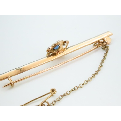 100 - Mid Twentieth Century 9 Carat Gold Sapphire and Old Cut Diamond Brooch Sapphire Approximatelyimately... 