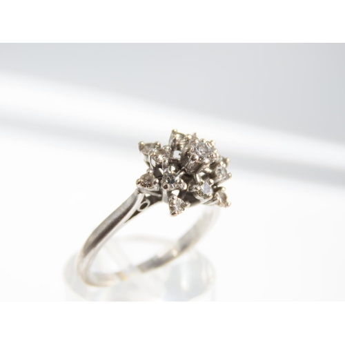 116 - Ladies Diamond Cluster Ring Approximatelyimately 0.5 Carat Diamonds Mounted on 18 Carat Gold Ring Si... 