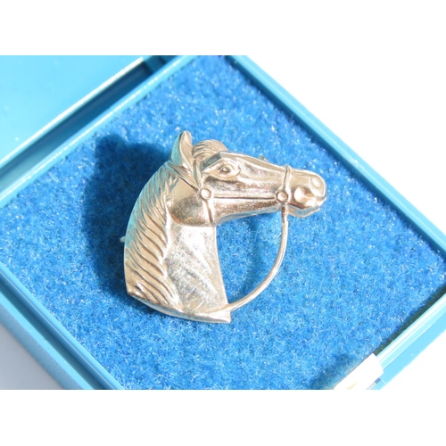 118 - Equine Motif Ladies Brooch 9 Carat Gold