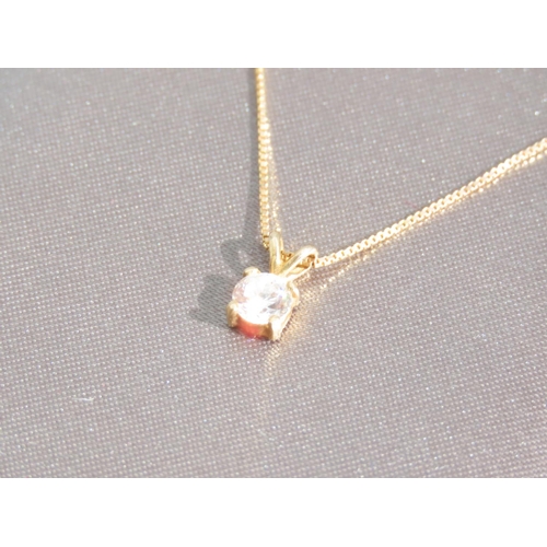 120 - Gemset Ladies Pendant Necklace Mounted on 9 Carat Yellow Gold Chain 46cm Long